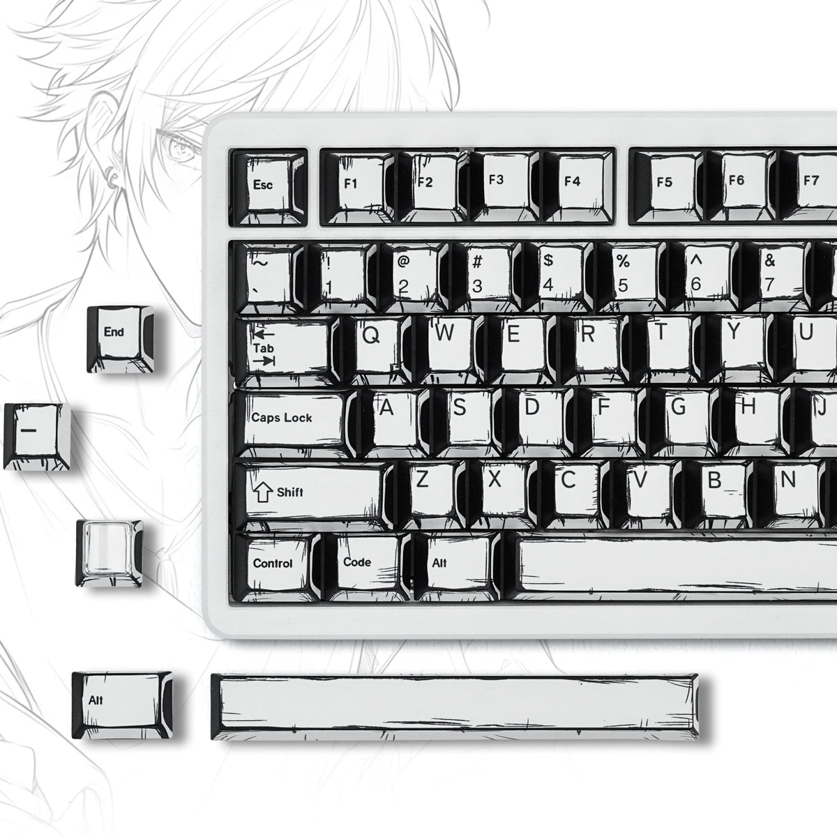 Lambodo Comics Cherry Profil Dye-Sub PBT Tastenkappen-Set (141 Tasten)