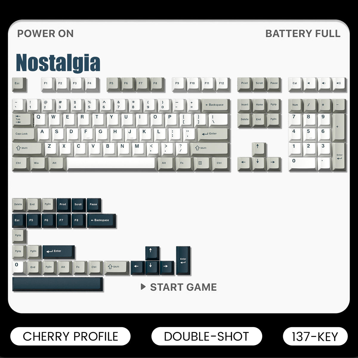 Lambodo Nostalgia Cherry Profil Double-Shot PBT Tastenkappenset (7 Farbvarianten)