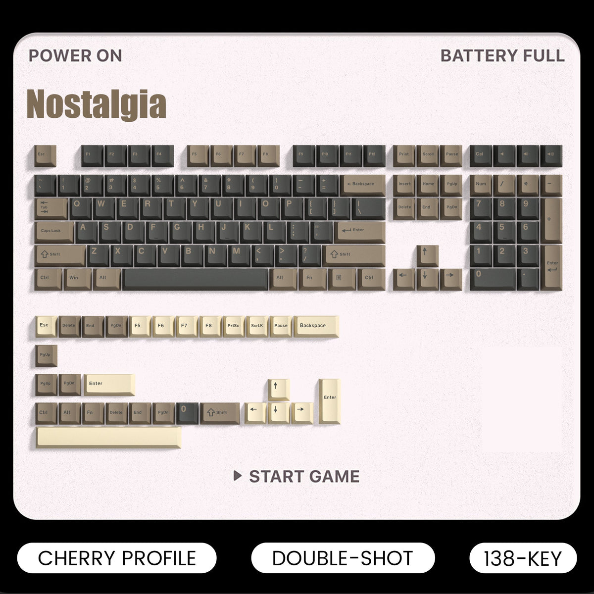 Lambodo Nostalgia Cherry Profil Double-Shot PBT Tastenkappenset (7 Farbvarianten)
