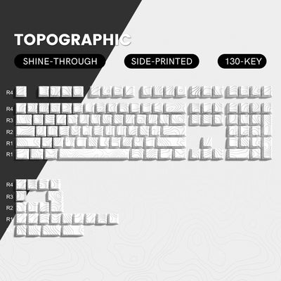 Lambodo Topographic Series Cherry Profile Side-Printed Shine-Through Keycap Set