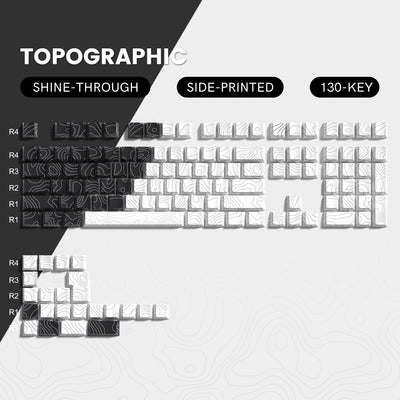 Lambodo Topographic Series Cherry Profile Side-Printed Shine-Through Keycap Set