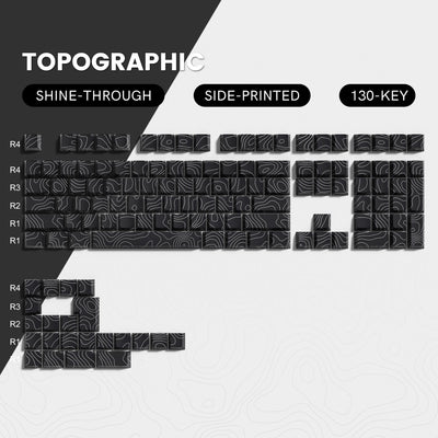 Lambodo Topographic Series Cherry Profile Side-Printed Shine-Through Keycap Set