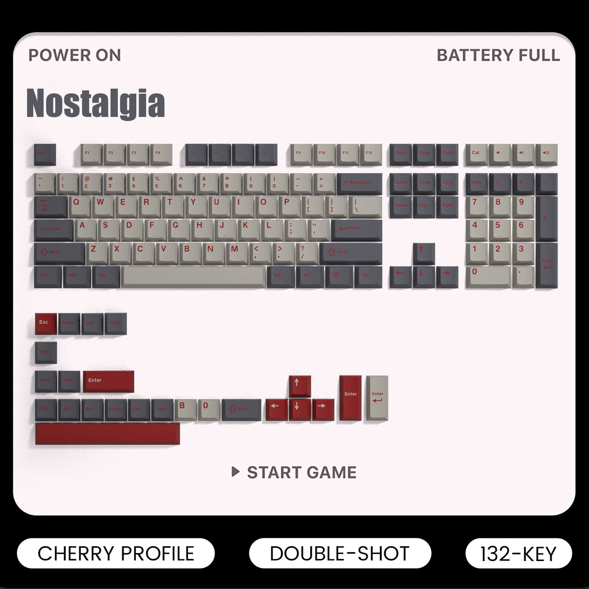 Lambodo Nostalgia Cherry Profil Double-Shot PBT Tastenkappenset (7 Farbvarianten)
