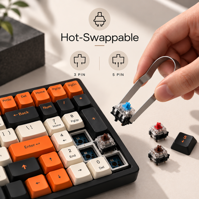 Clavier mécanique RVB remplaçable à chaud tri-mode RK Royal Kludge RK100
