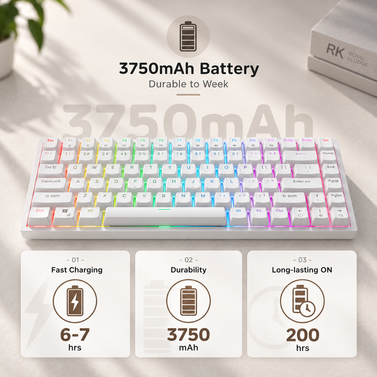 RK84 Royal Kludge 75% kabellose mechanische Tastatur