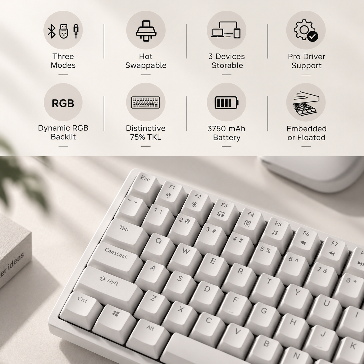RK84 Royal Kludge 75% kabellose mechanische Tastatur